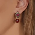 Серьги из серебра с корундом 2559