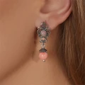 Серьги из серебра с розовым кораллом 2573