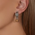 Серьги из серебра с медовым кварцем 2582