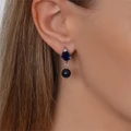 Серьги из серебра с цирконом и авантюрином 2663