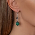 Серьги из серебра с малахитом 2685