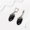 Серьги из серебра с авантюрином и цирконом 2695