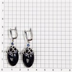 Серьги из серебра с авантюрином и цирконом 2695