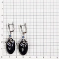 Серьги из серебра с авантюрином и цирконом 2695