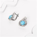 Серьги из серебра с ларимаро 2718