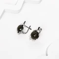Серьги из серебра с обсидианом Gold и цирконом 2721