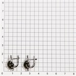 Серьги из серебра с обсидианом Gold и цирконом 2721