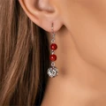 Серьги из серебра с сердоликом 2724