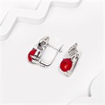 Серьги из серебра с кораллом и цирконом 2726