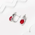 Серьги из серебра с кораллом и цирконом 2726