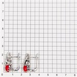 Серьги из серебра с кораллом и цирконом 2726