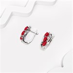 Серьги из серебра с кораллом и цирконом 2728