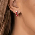 Серьги из серебра с кораллом и цирконом 2728