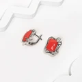 Серьги из серебра с оранжевым кораллом 2731