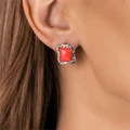 Серьги из серебра с оранжевым кораллом 2731
