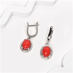 Серьги из серебра с оранжевым кораллом 2732
