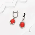 Серьги из серебра с оранжевым кораллом 2732