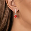 Серьги из серебра с оранжевым кораллом 2732
