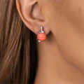 Серьги из серебра с розовым кораллом и цирконом 2733