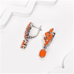 Серьги из серебра с оранжевым кораллом 2734
