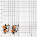 Серьги из серебра с оранжевым кораллом и раух-топазом 2735