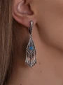 Серьги из серебра с бирюзой 1062