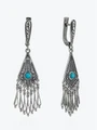 Серьги из серебра с бирюзой 1062