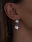 Серьги из серебра с жемчугом 1063