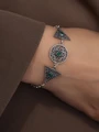 Браслет из серебра с хризопразом 2836
