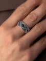 Кольцо из серебра с агатом в этно стиле 2331