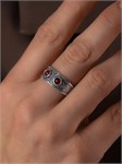 Кольцо из серебра ЭТНО с сердоликом 2330 - фото 7828