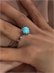 Кольцо из серебра с бирюзой в этно стиле 2826