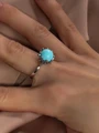 Кольцо из серебра с бирюзой в этно стиле 2826