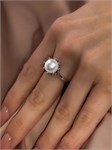 Кольцо из серебра с жемчугом 2824