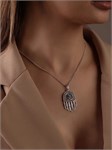 Кулон из серебра с бирюзой рука Фатимы 2023