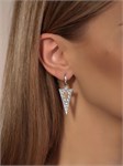Серьги из серебра треугольники в этно  стиле 2801