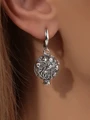 Серьги из серебра гранат в этно стиле 2813