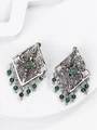 Серьги из серебра с хризопразом 2542