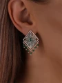 Серьги из серебра с хризопразом 2542