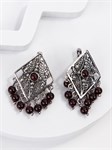 Серьги из серебра с гранатом 2653