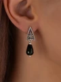 Серьги из серебра с агатом 2996