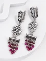 Серьги из серебра с рубином и гранатом 2997