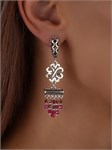 Серьги из серебра с рубином и гранатом арт.2997 2997 - фото 8240