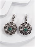 Серьги из серебра с малахитом 2998