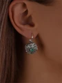 Серьги из серебра с малахитом 2998