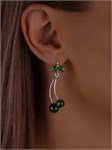 Серьги из серебра со змеевиком и цирконом арт.2999 2999 - фото 8244