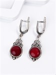 Серьги из серебра с сердоликом 3001