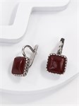 Серьги из серебра с карнеолом 3007