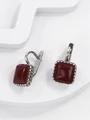Серьги из серебра с карнеолом 3007