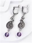 Серьги из серебра с аметистом 3008